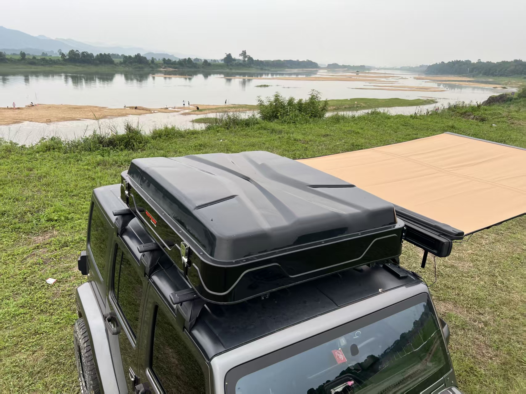 Custom Car Roof Top Tent Outdoor Side Folding Camping Truck Rooftop Tent for SUV Pickup Trailer With ABS Hard Shell Cover WP6019