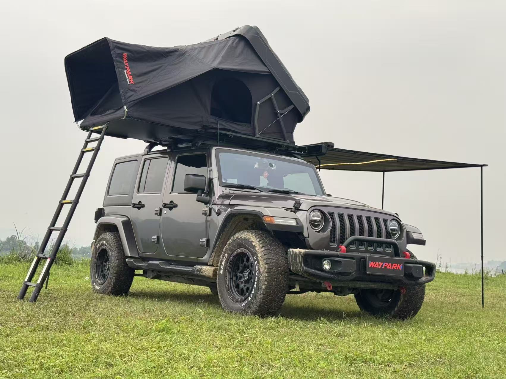 Custom Car Roof Top Tent Outdoor Side Folding Camping Truck Rooftop Tent for SUV Pickup Trailer With ABS Hard Shell Cover WP6019