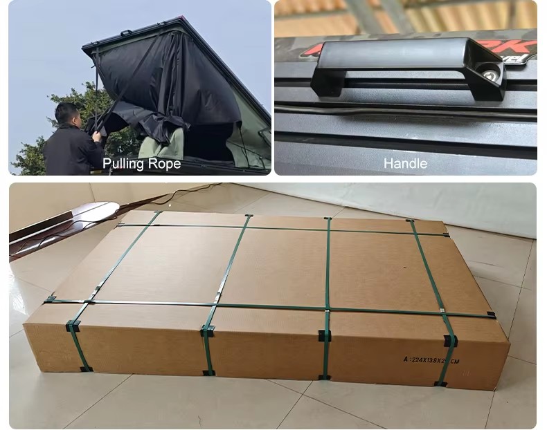Outdoor Travel Camping Car Roof Tent Aluminum Alloy Hydraulic Triangle Elevated Design Car-Mounted Camper Van 4*4 RTT Roof Tent WP6009