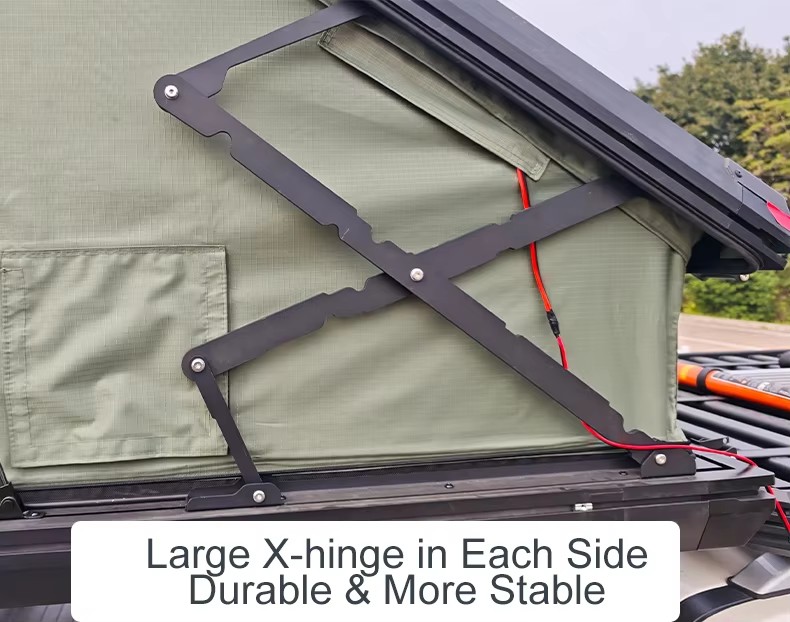 Outdoor Travel Camping Car Roof Tent Aluminum Alloy Hydraulic Triangle Elevated Design Car-Mounted Camper Van 4*4 RTT Roof Tent WP6009