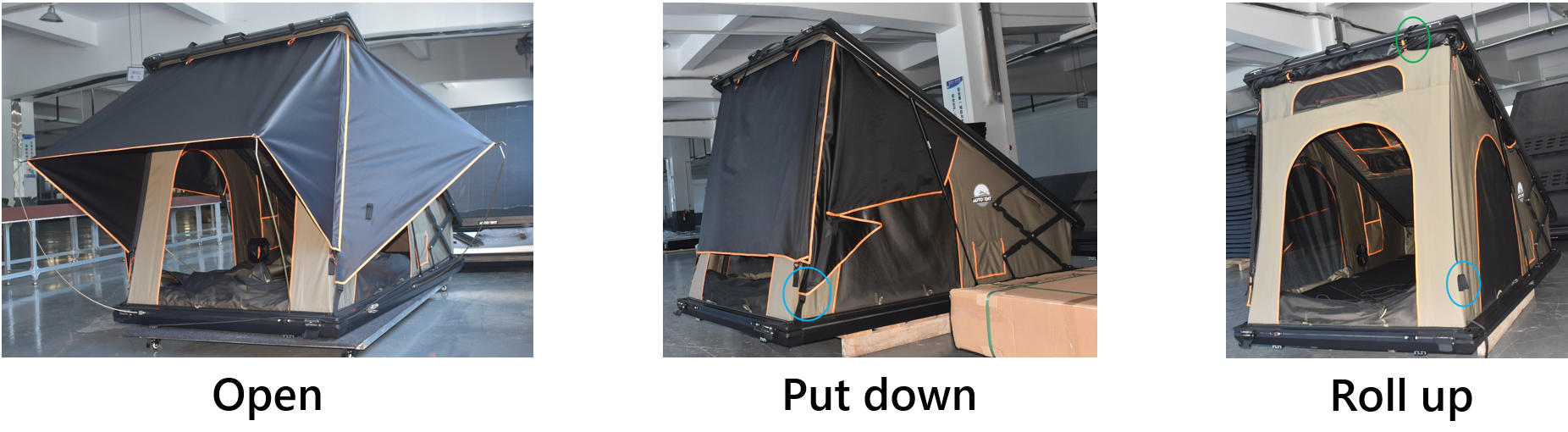 Roof tent fabric tension engineering for reduced wind movement and noise