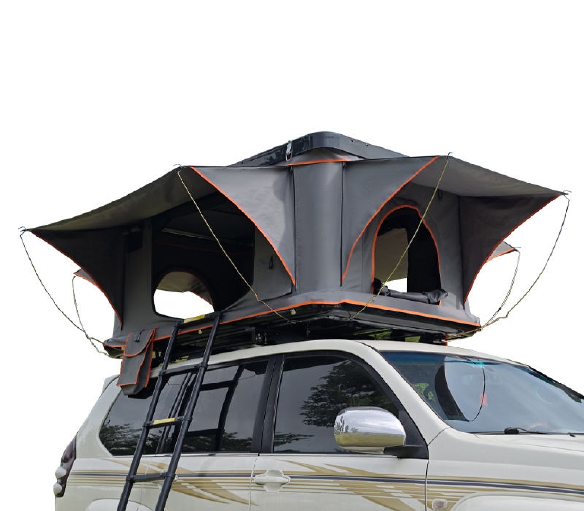 Custom Manufacturer Waterproof Roof Top Tent Retractable Folding Hard Shell Fiberglass Rooftop Tent for 1-4 Person WP6001