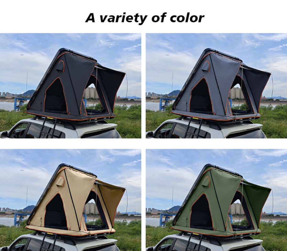 Off Road Waterproof Camping Aluminum Triangle Hard Shell Truck Car Roof Top Tent 4 People WP6004