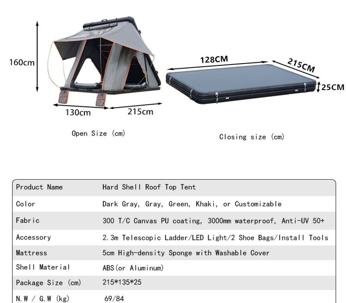 2025 NEW Ultralight Aluminum Alloy Triangle Outdoor 4x4 Truck SUV Pickup Car Tent 2-3 Person Roof Tops Tents for Camping WP6003