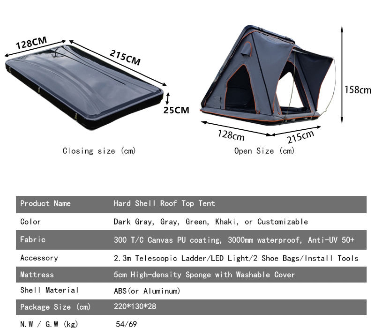 ABS Clamshell Roof Tent – WP6004
