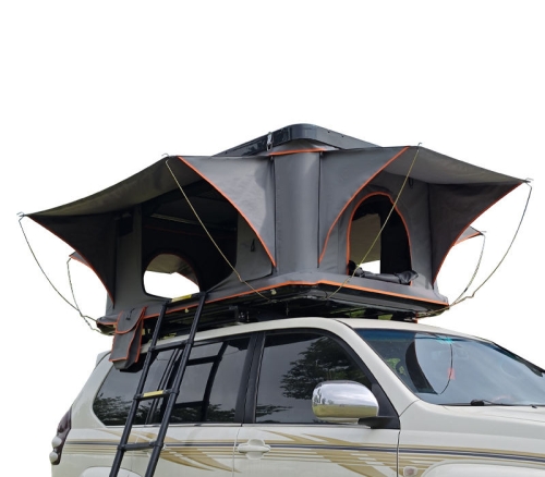 Custom Manufacturer Waterproof Roof Top Tent Retractable Folding Hard Shell Fiberglass Rooftop Tent for 1-4 Person WP6001